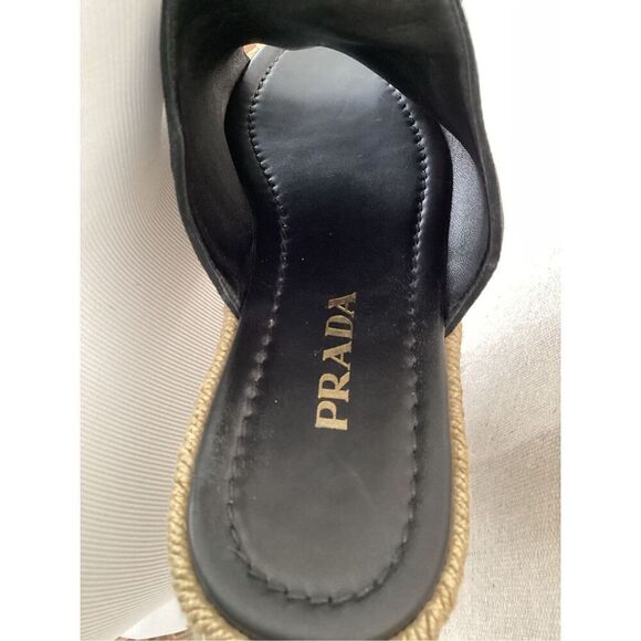 Prada Platform Black Espadrille, size 8 - Picture 4 of 5